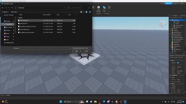 Tutorial on how to import you Rbxm Files to your Roblox Studio смотреть онлайн