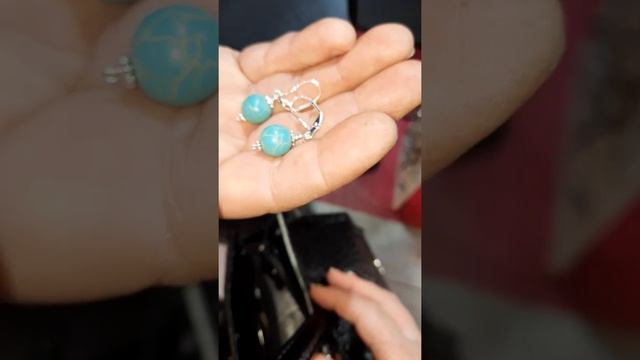 Говлит(?) или говлитовая бирюза. Камень-оберег...Серьги. смотреть онлайн