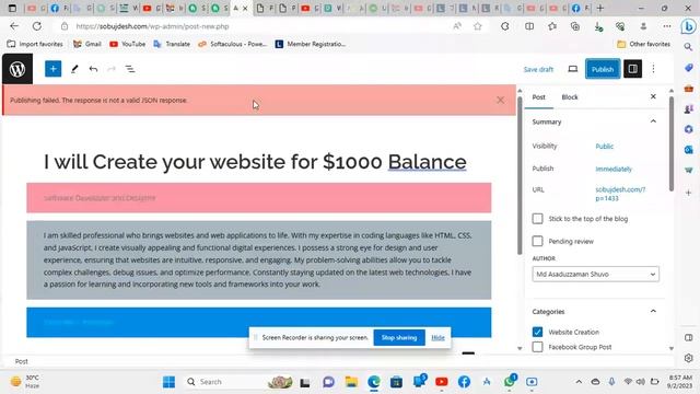 How to fix Publishing failed. The response is not a valid JSON response. Wordpress fix смотреть онлайн