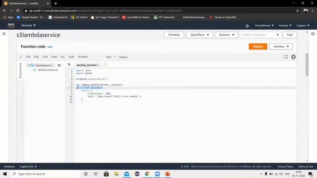 S3 Bucket Lambda using python смотреть онлайн