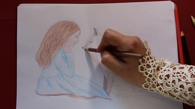 Как нарисовать девочку и лису How to draw a girl and a fox Pencil drawing Girl drawing Art for kids смотреть онлайн