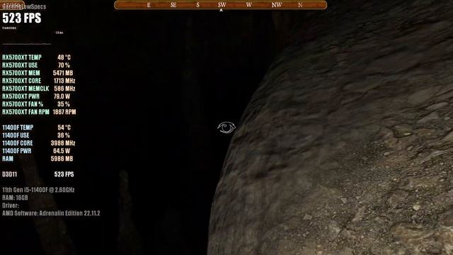 Colossal Cave - RX 5700XT 8GB - Intel I5-11400F - 1080p Benchmark