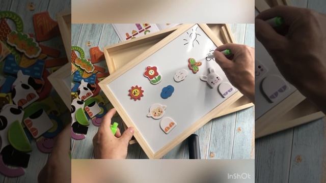 Магнитная доска для рисования с магнитами животные, развивающий набор смотреть онлайн