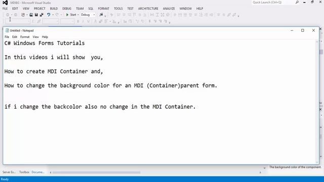 How to change the background color for an MDI parent form in Visual C# смотреть онлайн