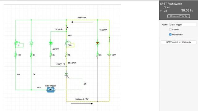 iCircuit Circuit Simulator App Example: SCR Tester смотреть онлайн