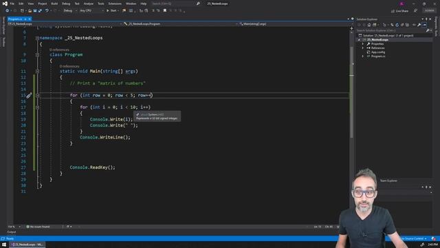 6.3 Iteration: Nested Loops - Learning C# смотреть онлайн