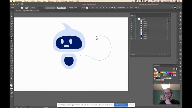 Illustrator : déformer des objets et créer des courbes de béziers смотреть онлайн