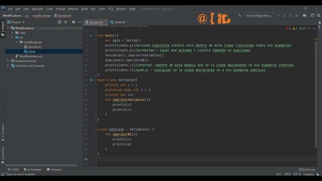 CURSO Kotlin- Modificadores de Visibilidad: Como INTRODUCIRTE {Intellij IDEA 2020}(private, etc)?? смотреть онлайн