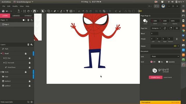 GRAVIT DESIGNER DRAWING TUTORIAL SPIDERMAN (PART 2 of 2) смотреть онлайн