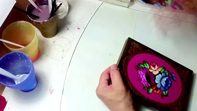 Painting wooden jewelry box (роспись шкатулки акрилом) смотреть онлайн