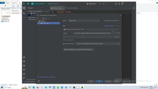 Как в PyCharm подать на вход данные из файла, чтобы не вводить постоянно вручную смотреть онлайн