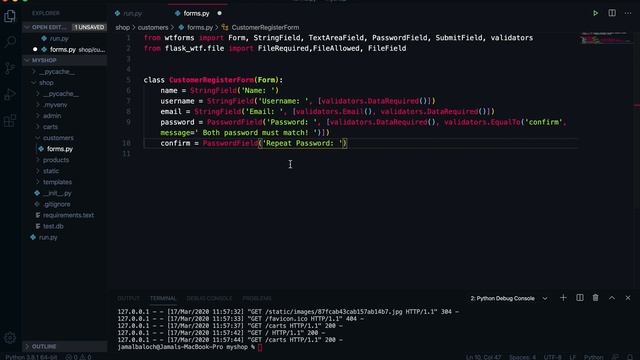ecommerce online shop create customer registration form with python flask framework part 30 смотреть онлайн