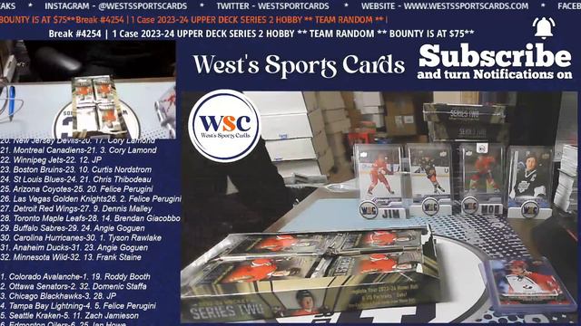 Break #4254 | 1 Case 2023-24 UPPER DECK SERIES 2 HOBBY ** TEAM RANDOM ** BOUNTY IS AT $75** смотреть онлайн
