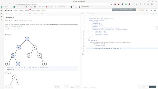 LeetCode 112 | Path Sum | Recursion | Java смотреть онлайн