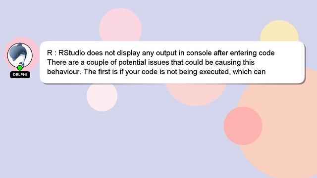 R : RStudio does not display any output in console after entering code смотреть онлайн