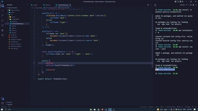 Dark and Light Theme Switcher Using Tailwindcss and ReactJs | Vite.js | Code with Noyon смотреть онлайн