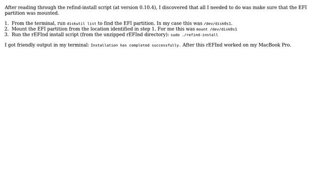 Apple: How Do I Install REFInd On A MacBook Running MacOS Sierra? (3 Solutions!!)