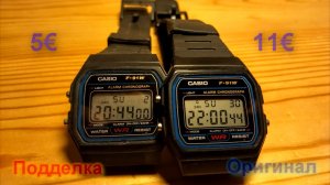 CASIO F-91W полный тест с разборкой оригинала и подделки