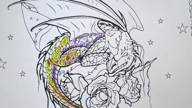 COLOURING TUTORIAL: How to colour Dragon Scales with coloured pencils смотреть онлайн