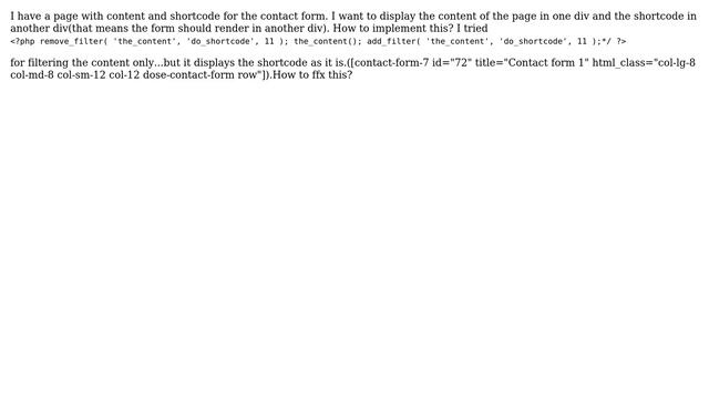 Wordpress: How to take shortcode and content separately from a page? смотреть онлайн