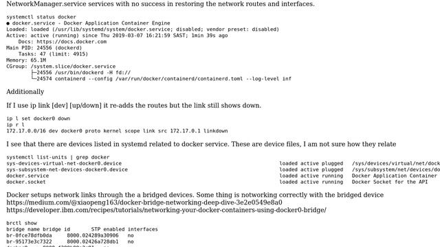 I ran `route flush all`. How do I get my docker networks working again смотреть онлайн