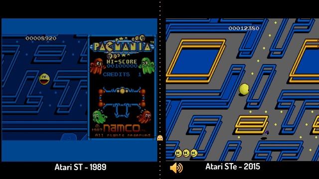 Pac-Mania Atari ST (1989) VS Atari STe (2015) смотреть онлайн