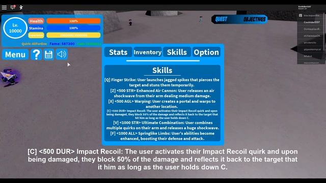 Boku No Roblox All For One Quirk Showcase!