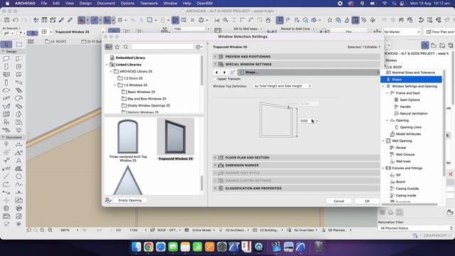 ArchiCAD Alterations Project 24 Trapezoid Window смотреть онлайн