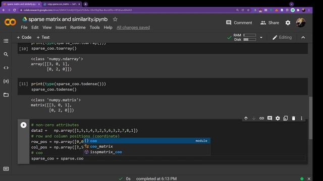 1 sparse matrix and similarity смотреть онлайн