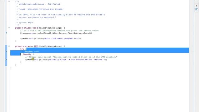 Java Interview Question and Answer will the finally block called after a return statement смотреть онлайн