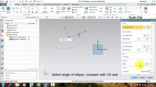 Nx cad training tutorials how to use ellipse command in sketch смотреть онлайн