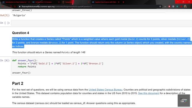 Introduction to Data Science in Python WEEK 2 Programming Answers Coursera | University of Michigan смотреть онлайн