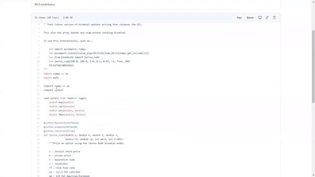 Cython for Python speeding up Binomial Option Pricing model in Google Colab смотреть онлайн