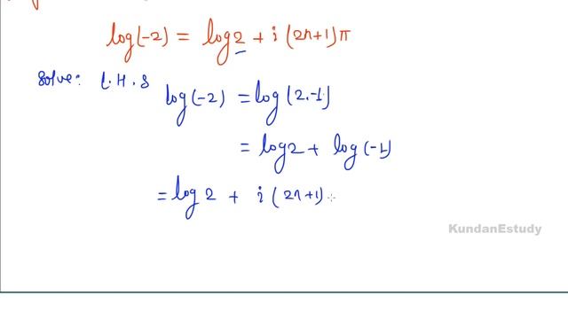Prove That Log(-2) =log2+i(2n+1)π. смотреть онлайн
