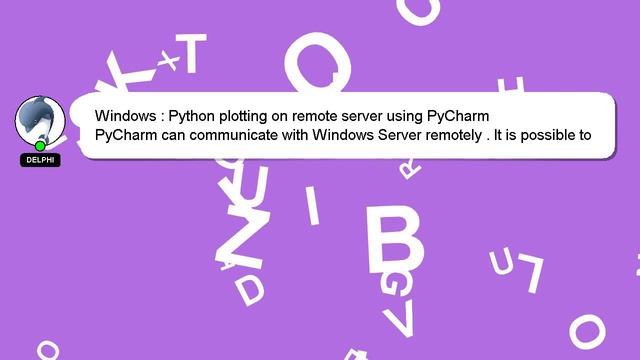 Windows : Python plotting on remote server using PyCharm смотреть онлайн