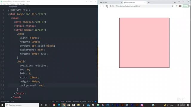 CSS Animation Moving Ball смотреть онлайн