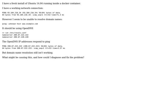 Ubuntu (docker) cannot use DNS server смотреть онлайн