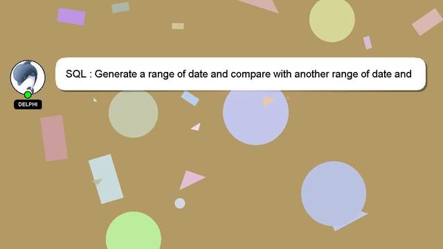 SQL : Generate a range of date and compare with another range of date and pivot it смотреть онлайн