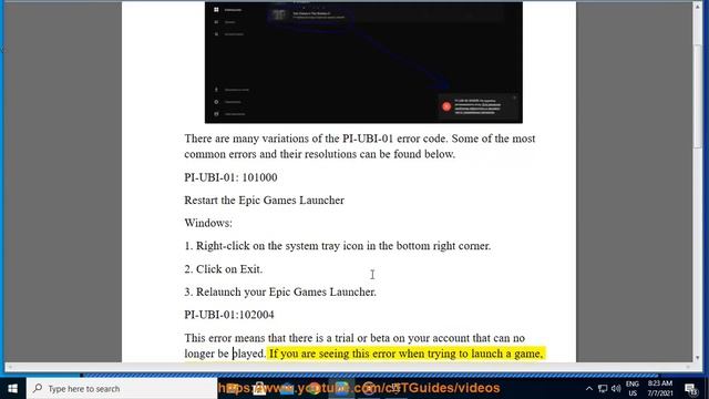 Fix Epic Games Launcher PI-UBI-01/PI-UBI-01: 101000/PI-UBI-01:102004/PI-UBI-01: 102008 error смотреть онлайн