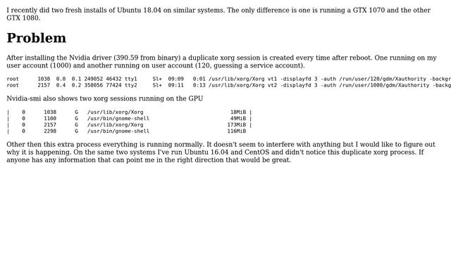Ubuntu: Duplicate xorg session created on Ubuntu 18.04 with Nvidia Drivers смотреть онлайн