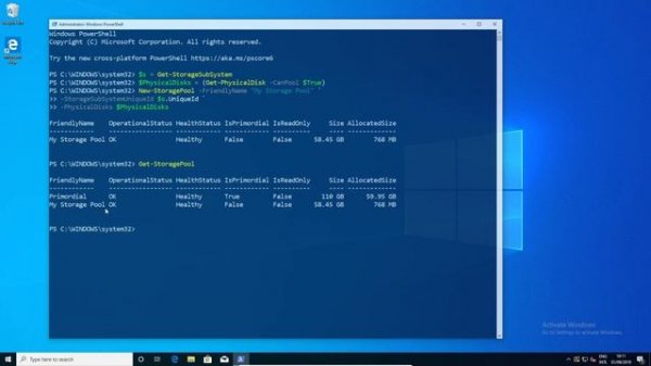 Powershell to Manage Windows 10 Storage Pools