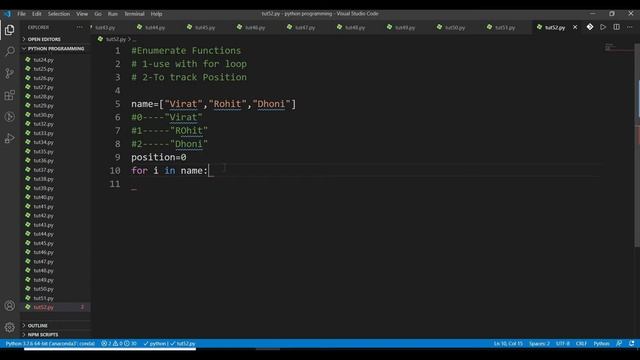 Python | Lecture 52 - Enumerate Function смотреть онлайн