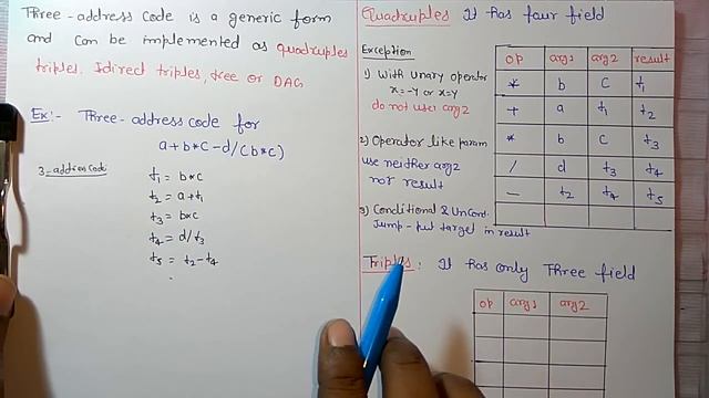 Intermediate code: Quadruples, Triples ,DAG смотреть онлайн