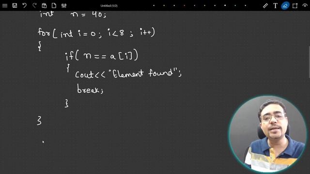 Program 1 - Search an Element in an Array | Competitive Programming in C++ смотреть онлайн