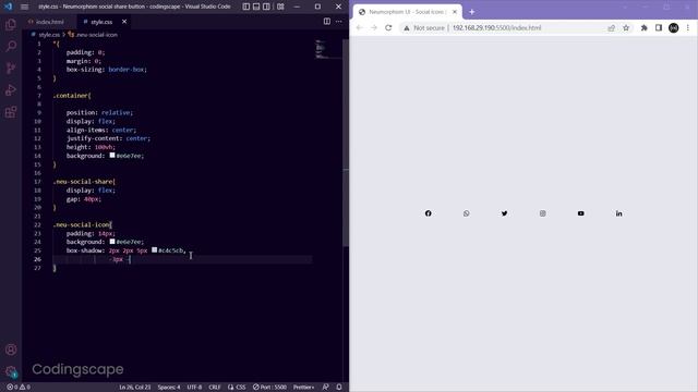 Neumorphism UI Social Share Icons using CSS | Neumorphism UI Tutorial смотреть онлайн