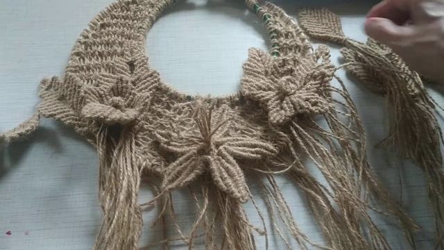 Макраме.Панно с цветами на двух кольцах. Ловец снов. смотреть онлайн