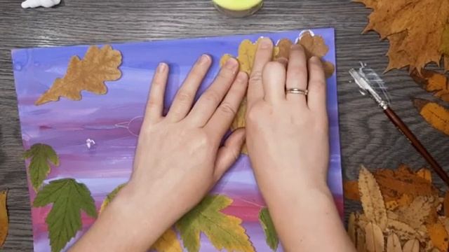 Аппликация из листьев Птицы смотреть онлайн