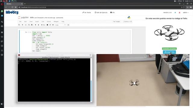 Kibotics | Ejecución del código (en python) en un drone real. смотреть онлайн