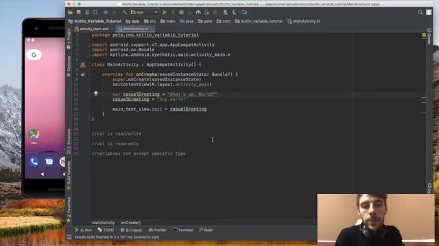 Kotlin Variable Example in Android смотреть онлайн