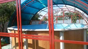 откатной навес над бассейном (6*8)